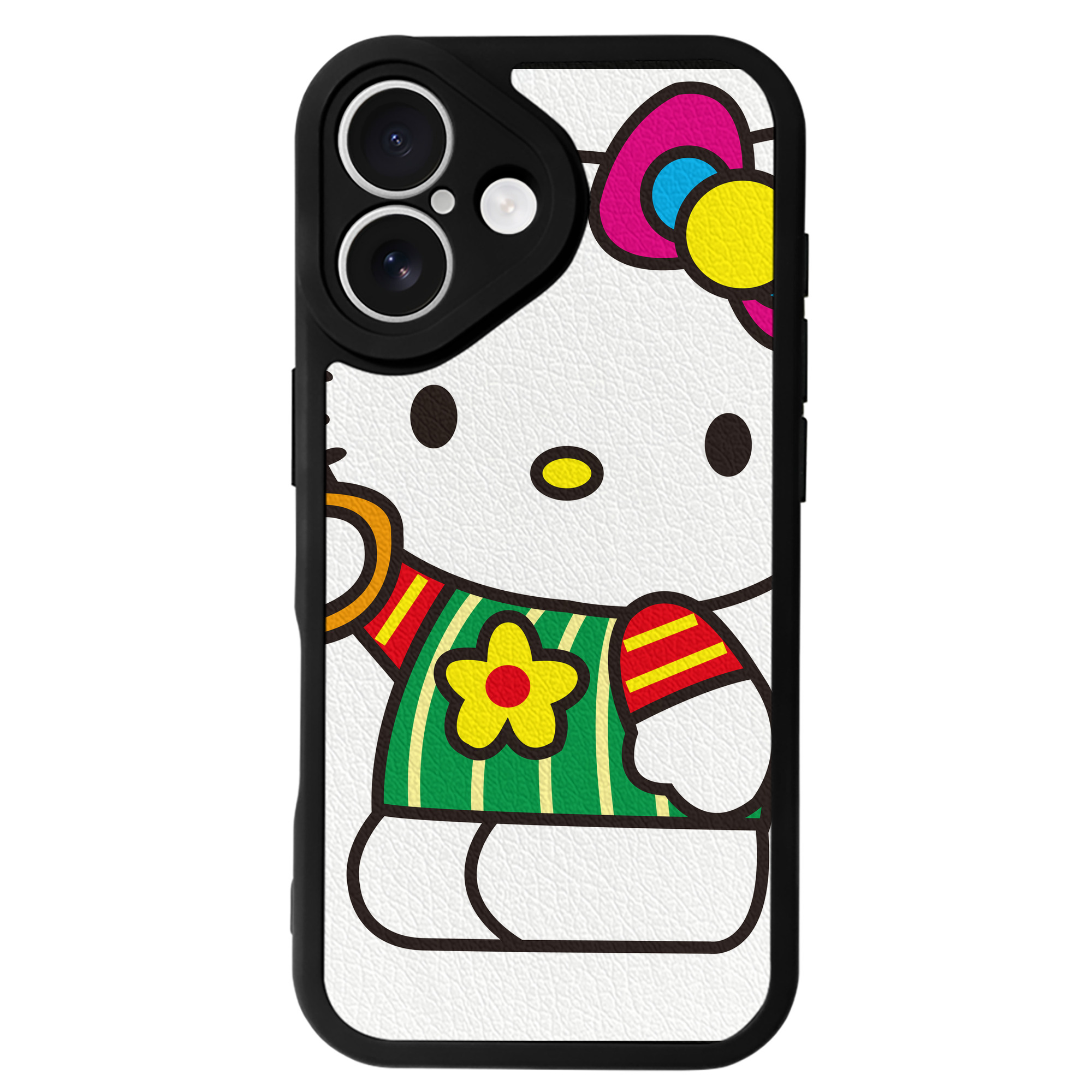 （画像用） Hello Kitty ハローキティ 【iPhone 16シリーズ対応】シリコンスマホケース（レザー調） 材質：シリコン